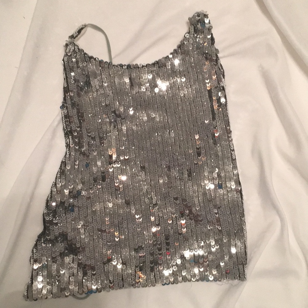 Super glittery top with cute out back